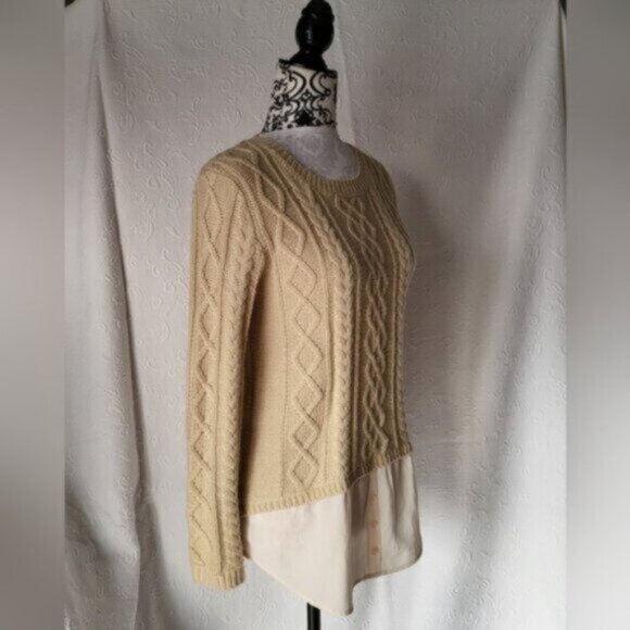 Women's neutral knit sweater Sz Small - Picture 5 of 12